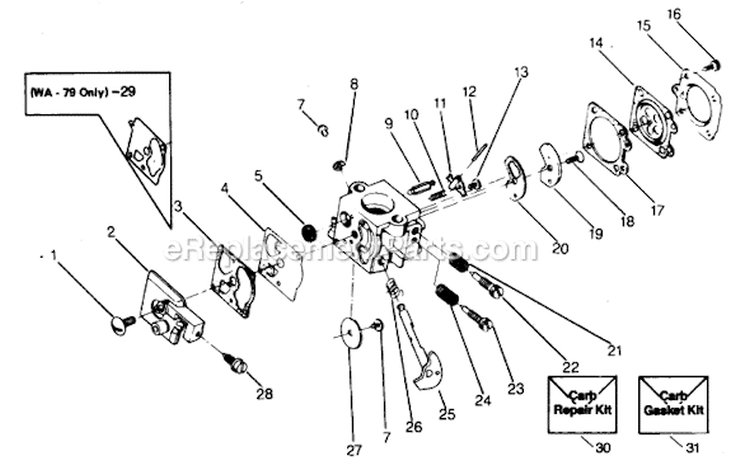 Page A Diagram and Parts List for XR-100  Weed Eater Trimmer